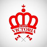 Red Crown With Flag Canada For Victoria Day Stock Photo