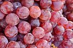 Red Grapes In A Market Stock Photo
