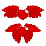 Red Heart And Wings Stock Photo