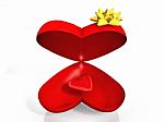 Red Heart In A Gift Box Stock Photo