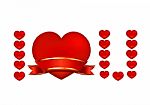 Red Love Font Stock Photo