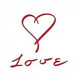 Red  Love Heart Hand Drawn Illustration Stock Photo