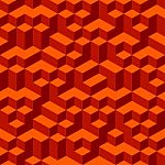 Red Orange Geometric Volume Seamless Pattern Background 002 Stock Photo