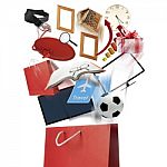Red Shopping Bag Stock Photo