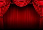 Red Stage Curtain Stock Photo