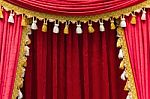 Red Theater Curtain Stock Photo