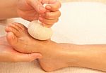 Reflexology Foot Massage Stock Photo