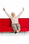 Relaxing Elder Woman Stock Photo