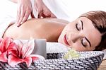 Relaxing Woman At Beauty Spa Stock Photo