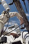 Repair The High Voltage Transformer Stock Photo