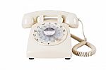 Retro Rotary Vintage Telephone On White Background Stock Photo