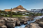 Reynolds Mountain At Logan Pass, Glacier National Park Stock Photo