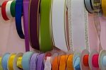 Ribbons For Decoration On Display Stock Photo