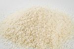 Rice Basmati, White Rice In Closeup Stock Photo