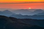 Ridges With Sunset Stock Photo