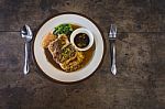 Roast Duck Over Rice Stock Photo