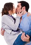 Romantic Couple Kissing Each Other Stock Photo