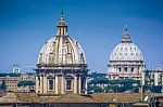 Rome Skyline With Domes Stock Photo