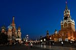 Saint Basil Cathedral And Kremlin Palace Stock Photo