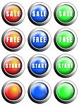 Sale Free Start Button Stock Photo