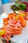 Salmon Sashimi Stock Photo