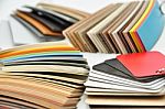 Samples Of Wood Coatings Is Isolated Stock Photo