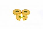 Sandwich Cookies With Apple Flavoured Cream And Kiwi Apple Flavo Stock Photo
