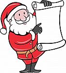 Santa Claus Holding Scroll List Stock Photo