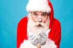 Santa Claus With Open Palms Stock Photo