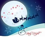 Santa Claus With Sleigh In The Sky Stock Photo