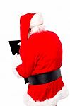 Santa Claus With Tablet Device Stock Photo