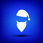 Santa White On Blue Stock Photo