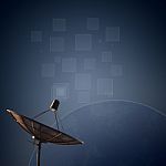 Satellite Dish Transmission Data Stock Photo