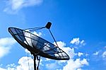 Satellite Dish With Blue Sky Stock Photo