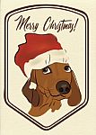 Sausage Dog Merry Christmas Cards Stock Photo