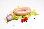 Sausages With Fresh Vegetables Stock Photo