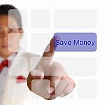Save Money Button On Keyboard Stock Photo