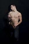 Saxophone Player Stock Photo