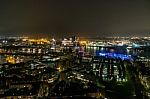 Scenic Of Hamburg Night Cityscape Stock Photo