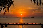 Scenic View Of Beautiful Sunset Above The Sea Stock Photo