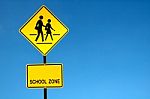 School Zone Sign Stock Photo