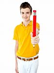 SchoolBoy Showing Pencil Stock Photo