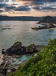 Sea Bay On The Tropical Island Of Lombok Stock Photo
