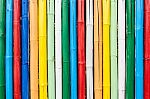Colorful Bamboo Stick Striped Pattern Stock Photo