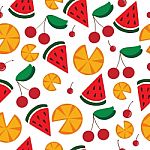 Seamless Pattern Background Of Fruit Stock Photo