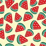 Seamless Pattern Background Of Watermelon Fruit Stock Photo