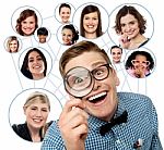 Search For Friends Over Social Network Stock Photo