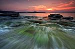 Seascape With Sunrise Stock Photo