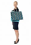Senior Lady With Shopping Bag Stock Photo