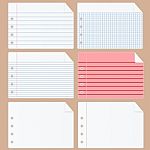 Set Notebook Paper Background Stock Photo